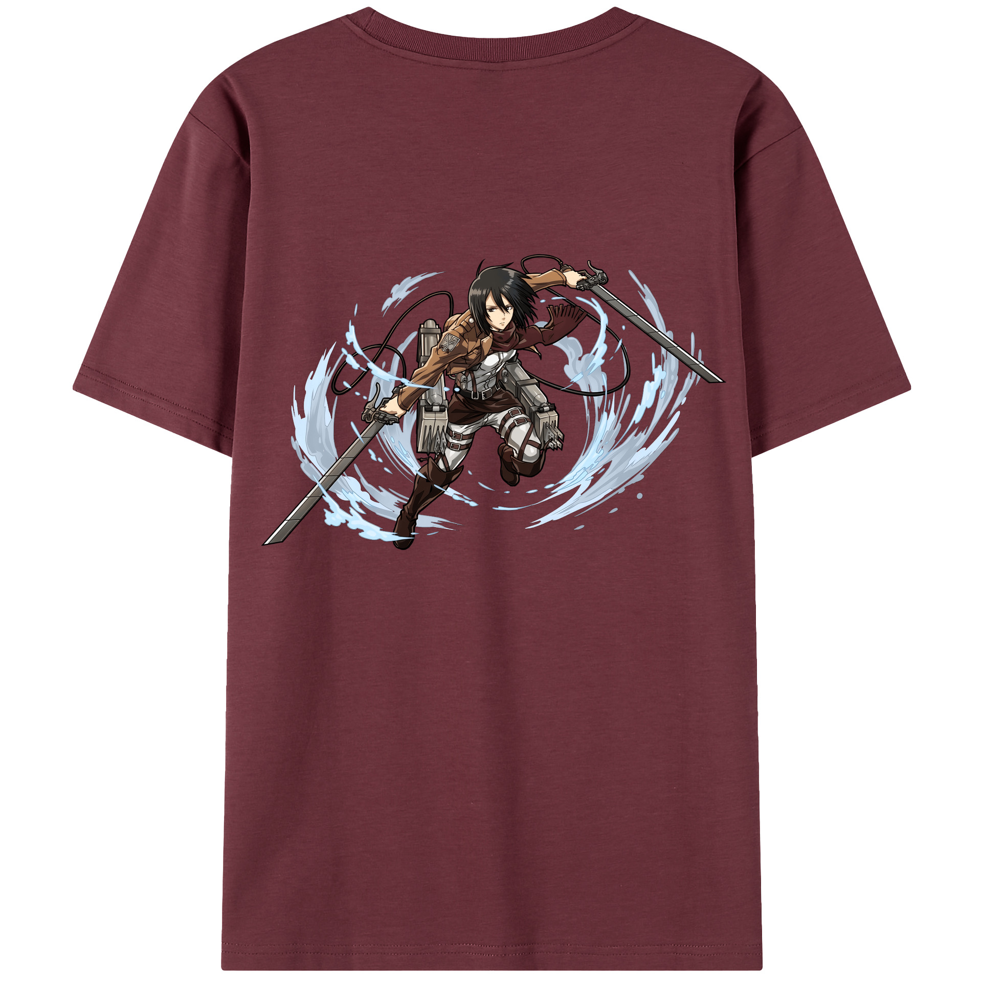 （画像用） 進撃の巨人 ミカサ·アッカーマン Attack on Titan Mikasa Ackerman 綿100％半袖Tシャツ（背面プリント）